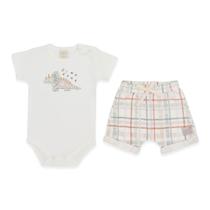 Conjunto Infantil Menino Body/Shorts Dinossauro Mini &amp Co