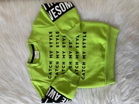 Conjunto Infantil menino Calça e Blusão manga Longa Neon