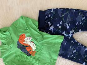 Conjunto Infantil menino Calça e Camiseta manga Longa Dinossauro