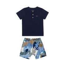 Conjunto Infantil Menino Camisa/Bermuda Bichos Alakazoo