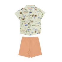 Conjunto Infantil Menino Camisa/Bermuda Mapa Alakazoo