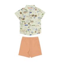 Conjunto Infantil Menino Camisa/Bermuda Mapa Alakazoo