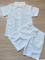 Conjunto Infantil Menino Camisa e Short Confortável Em Viscolinho