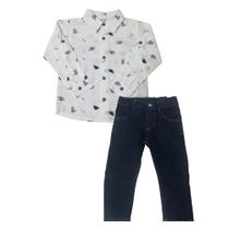 Conjunto Infantil Menino Camisa Manga Longa E Calça Jeans
