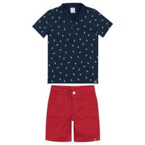 Conjunto Infantil Menino Camisa Polo e Short Jeans - Malwee