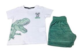 Conjunto Infantil Menino Camiseta Bermuda Rajada Tile E Sul