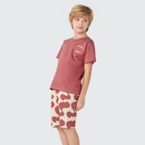 Conjunto Infantil Menino Camiseta/Bermuda Vermelho Hering