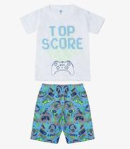 Conjunto Infantil Menino Camiseta/Bermuda Viston Bege