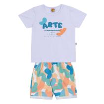 Conjunto Infantil Menino Camiseta Branca/Bermuda Jaca Lelé Conjunto Infantil Menino Camiseta Branca/Bermuda Jaca Lelé