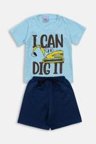 Conjunto Infantil Menino Camiseta com PC e Short Marinho - Destak Conjunto Infantil Menino Camiseta com PC e Short Marinho - Destak