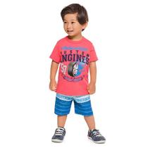 Conjunto Infantil Menino Camiseta e Bermuda Brandili velocidade e coragem Conjunto Infantil Menino Camiseta e Bermuda Brandili velocidade e coragem