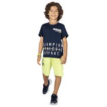 Conjunto Infantil Menino Camiseta E Bermuda Champion Super Estiloso