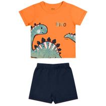 Conjunto Infantil Menino Camiseta e Bermuda Dino Elian