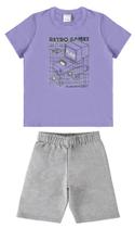 Conjunto infantil menino camiseta e bermuda em moletinho malwee kids roxo 4 Conjunto infantil menino camiseta e bermuda em moletinho malwee kids roxo 4