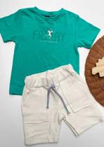 Conjunto Infantil Menino Camiseta e Bermuda Friday Tmx Cor:VerdeTamanho:2