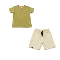 Conjunto Infantil Menino Camiseta E Bermuda Safari Verde
