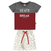 Conjunto Infantil Menino Camiseta E Bermuda Skate Marlan