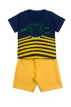 Conjunto Infantil Menino Camiseta e Short Amarelo - Destak