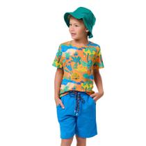 Conjunto Infantil Menino, Camiseta em Cotton Laranja E Bermuda Moletinho Azul Royal Conjunto Infantil Menino, Camiseta em Cotton Laranja E Bermuda Moletinho Azul Royal