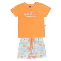 Conjunto Infantil Menino Camiseta Laranja/Short Jaca Lelé Conjunto Infantil Menino Camiseta Laranja/Short Jaca Lelé