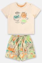 Conjunto Infantil Menino Camiseta Leão/Bermuda Up Baby