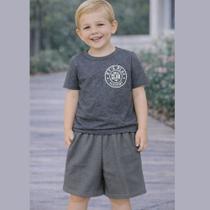 Conjunto Infantil Menino Camiseta Lets Play Academy e Shorts Texturizado Sem Bolsos 4YOU Cativa