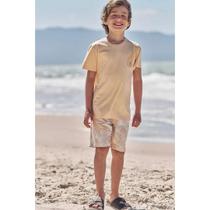 Conjunto Infantil Menino Camiseta Meia/Malha e Bermuda Moletom/Linho Laranja - LucBoo Conjunto Infantil Menino Camiseta Meia/Malha e Bermuda Moletom/Linho Laranja - LucBoo