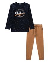 Conjunto Infantil Menino Camiseta Preta/Calça Luc.boo