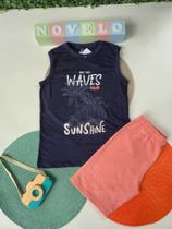 Conjunto Infantil Menino Camiseta Regata Machão e Bermuda Tmx Cor:Azul MarinhoTamanho:8