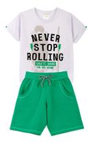 Conjunto Infantil Menino Camiseta + Short Never Stop Rolling