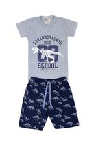 Conjunto Infantil Menino Camiseta Tyrannosaurus e Bermuda Moletinho - Pituki