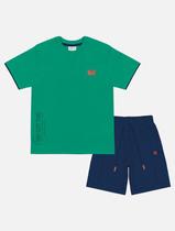 Conjunto Infantil Menino Camiseta You Got This E Bermuda Verde Divertto