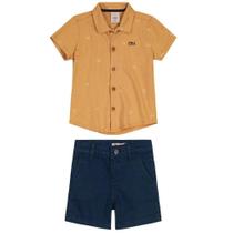 Conjunto Infantil Menino Carinhoso Camisa e Bermuda Jeans