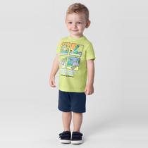 Conjunto infantil menino com bermuda moletinho Brandili