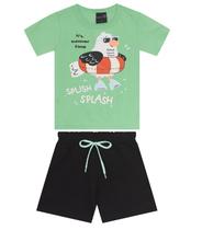 Conjunto Infantil Menino Com Camiseta Agathos Verde