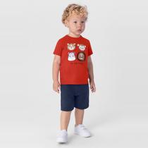 Conjunto infantil menino com camiseta e bermuda Brandili