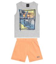 Conjunto Infantil Menino Com Regata Agathos Cinza