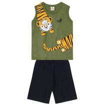 Conjunto infantil menino com regata e bermuda Brandili