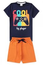 Conjunto infantil menino cool by player azul marinho