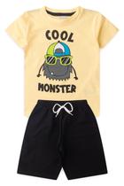 Conjunto Infantil Menino - Cool Monster - Amarelo e Preto