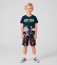 Conjunto Infantil Menino Curto Estampado Select Azul