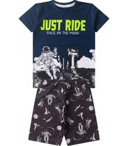 Conjunto Infantil Menino Curto Estampado Select Azul