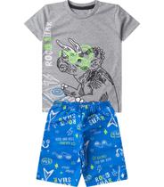 Conjunto Infantil Menino Curto Estampado Select Cinza