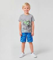 Conjunto Infantil Menino Curto Estampado Select Cinza