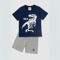Conjunto Infantil Menino Dino Camiseta + Short Azul Conjunto Infantil Menino Dino Camiseta + Short Azul