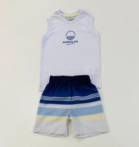 Conjunto Infantil Menino Divertto Regata e Bermuda Tactel Verão Conforto
