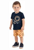 Conjunto Infantil Menino Elian Fun Camiseta Interativa e Bermuda