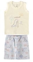 Conjunto infantil menino em moletinho malwee kids off white m