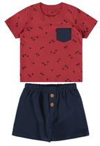 Conjunto infantil menino em moletinho malwee kids vermelho g
