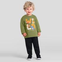 Conjunto infantil menino em moletom de animais Brandili Conjunto infantil menino em moletom de animais Brandili